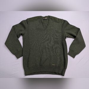 Geiger tyrol Sweater Mens Wool V Neck sweater Dark Green Austria 54 XL